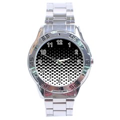 Halftone Gradient Pattern Stainless Steel Analogue Watch by Simbadda