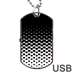 Halftone Gradient Pattern Dog Tag Usb Flash (two Sides) by Simbadda