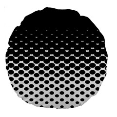 Halftone Gradient Pattern Large 18  Premium Round Cushions by Simbadda