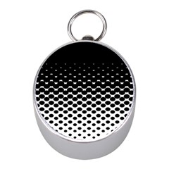 Halftone Gradient Pattern Mini Silver Compasses by Simbadda