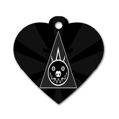 Abstract Pigs Triangle Dog Tag Heart (two Sides) by Simbadda