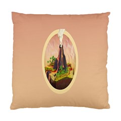 Digital Art Minimalism Nature Simple Background Palm Trees Volcano Eruption Lava Smoke Low Poly Circ Standard Cushion Case (one Side)