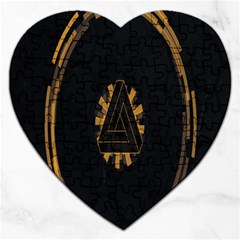 Geometry Interfaces Deus Ex Human Revolution Deus Ex Penrose Triangle Jigsaw Puzzle (heart) by Simbadda