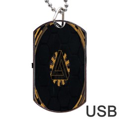 Geometry Interfaces Deus Ex Human Revolution Deus Ex Penrose Triangle Dog Tag Usb Flash (two Sides) by Simbadda