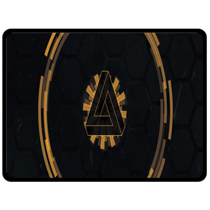 Geometry Interfaces Deus Ex Human Revolution Deus Ex Penrose Triangle Double Sided Fleece Blanket (Large) 