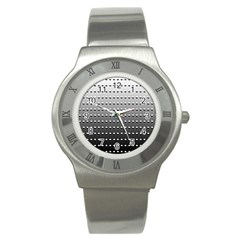 Gradient Oval Pattern Stainless Steel Watch by Simbadda