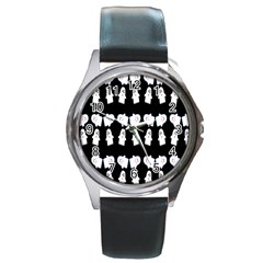 Cute Ghost Pattern Round Metal Watch by Simbadda