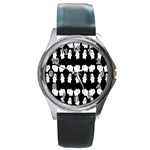 Cute Ghost Pattern Round Metal Watch Front