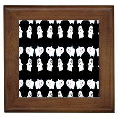 Cute Ghost Pattern Framed Tiles by Simbadda