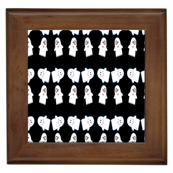 Cute Ghost Pattern Framed Tiles