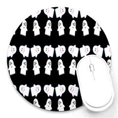 Cute Ghost Pattern Round Mousepads by Simbadda