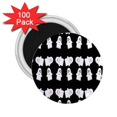 Cute Ghost Pattern 2 25  Magnets (100 Pack)  by Simbadda