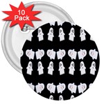 Cute Ghost Pattern 3  Buttons (10 pack)  Front