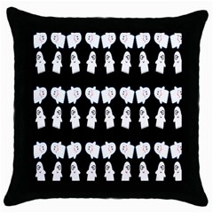 Cute Ghost Pattern Throw Pillow Case (black) by Simbadda