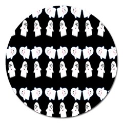 Cute Ghost Pattern Magnet 5  (round) by Simbadda