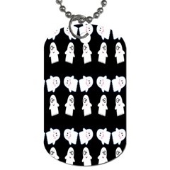 Cute Ghost Pattern Dog Tag (one Side) by Simbadda