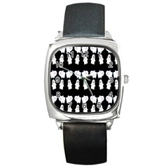 Cute Ghost Pattern Square Metal Watch by Simbadda