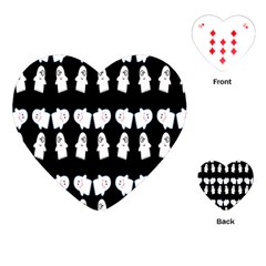 Cute Ghost Pattern Playing Cards (heart)  by Simbadda