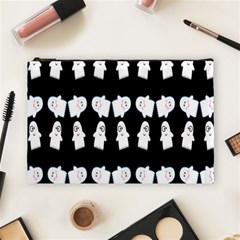 Cute Ghost Pattern Cosmetic Bag (large)  by Simbadda