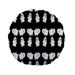 Cute Ghost Pattern Standard 15  Premium Round Cushions by Simbadda