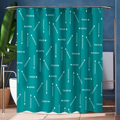 Digital Art Minimalism Abstract Candles Blue Background Fire Shower Curtain 60  X 72  (medium)  by Simbadda