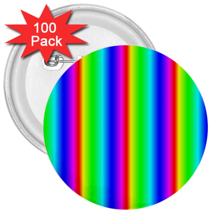 Rainbow Gradient 3  Buttons (100 pack) 