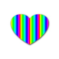 Rainbow Gradient Rubber Coaster (heart)  by Simbadda