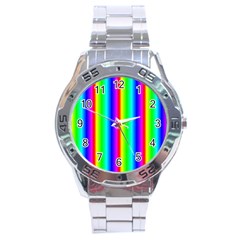 Rainbow Gradient Stainless Steel Analogue Watch by Simbadda