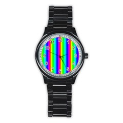 Rainbow Gradient Stainless Steel Round Watch by Simbadda