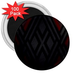 Abstract Dark Simple Red 3  Magnets (100 Pack) by Simbadda