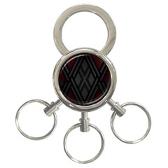 Abstract Dark Simple Red 3-ring Key Chains by Simbadda