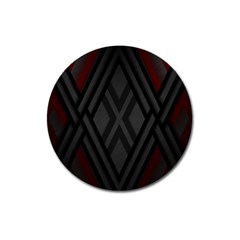 Abstract Dark Simple Red Magnet 3  (round) by Simbadda