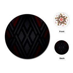 Abstract Dark Simple Red Playing Cards (round) 