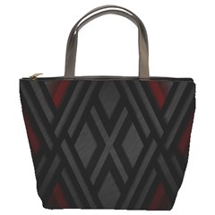 Abstract Dark Simple Red Bucket Bags by Simbadda