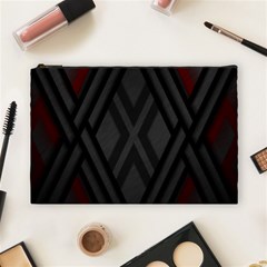 Abstract Dark Simple Red Cosmetic Bag (large)  by Simbadda