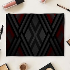 Abstract Dark Simple Red Cosmetic Bag (xl) by Simbadda