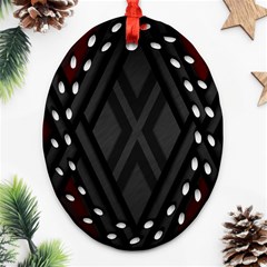 Abstract Dark Simple Red Oval Filigree Ornament (two Sides) by Simbadda