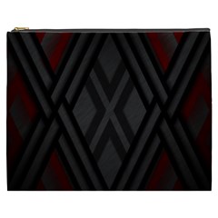 Abstract Dark Simple Red Cosmetic Bag (xxxl)  by Simbadda