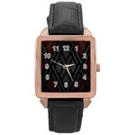 Abstract Dark Simple Red Rose Gold Leather Watch  Front