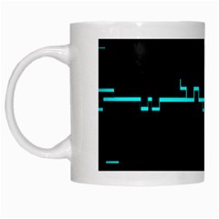 Blue Aqua Digital Art Circuitry Gray Black Artwork Abstract Geometry White Mugs