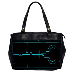 Blue Aqua Digital Art Circuitry Gray Black Artwork Abstract Geometry Office Handbags by Simbadda