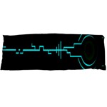 Blue Aqua Digital Art Circuitry Gray Black Artwork Abstract Geometry Body Pillow Case Dakimakura (Two Sides) Front