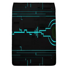 Blue Aqua Digital Art Circuitry Gray Black Artwork Abstract Geometry Flap Covers (s)  by Simbadda