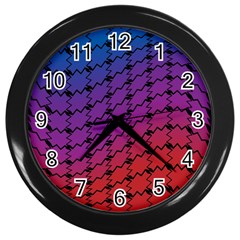 Colorful Red & Blue Gradient Background Wall Clocks (black) by Simbadda