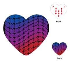 Colorful Red & Blue Gradient Background Playing Cards (heart)  by Simbadda