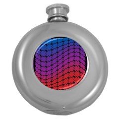 Colorful Red & Blue Gradient Background Round Hip Flask (5 Oz) by Simbadda