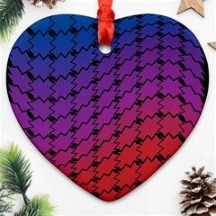 Colorful Red & Blue Gradient Background Heart Ornament (two Sides) by Simbadda