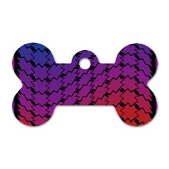 Colorful Red & Blue Gradient Background Dog Tag Bone (one Side) by Simbadda