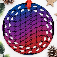 Colorful Red & Blue Gradient Background Ornament (round Filigree)