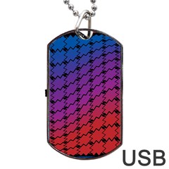 Colorful Red & Blue Gradient Background Dog Tag Usb Flash (two Sides) by Simbadda